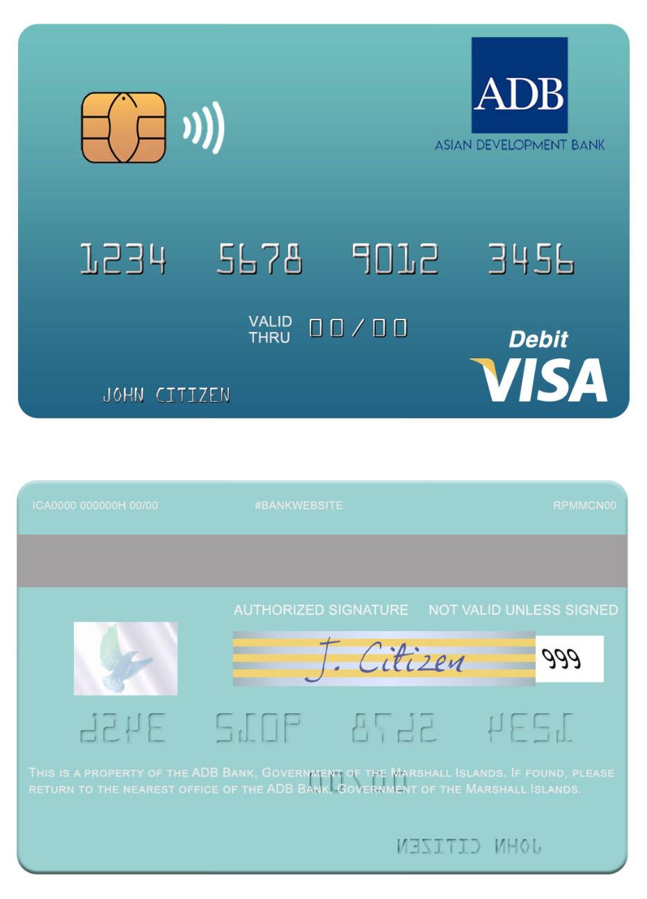 Government of the Marshall Islands ADB Bank visa debit card